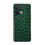 For OPPO Reno8 Genuine Leather Ostrich Texture Nano Plating Phone Case(Green)