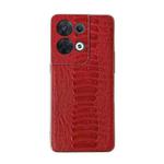 For OPPO Reno8 Genuine Leather Weilai Series Nano Plating Phone Case(Red)