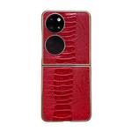 For Huawei P50 Pocket Genuine Leather Weilai Series Nano Plating Phone Case(Red)