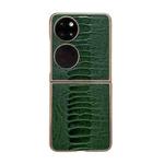 For Huawei P50 Pocket Genuine Leather Weilai Series Nano Plating Phone Case(Green)