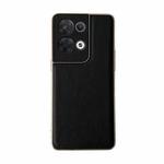 For OPPO Reno8 Genuine Leather Xiaoya Series Nano Plating Phone Case(Black)