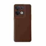 For OPPO Reno8 Genuine Leather Xiaoya Series Nano Plating Phone Case(Coffee)