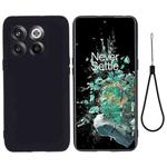 For OnePlus 10T 5G / ACE Pro Pure Color Liquid Silicone Shockproof Phone Case(Black)