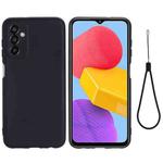 For Samsung Galaxy M13 4G Pure Color Liquid Silicone Shockproof Phone Case(Black)