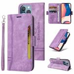 For iPhone 14 Pro Max BETOPNICE Dual-side Buckle Leather Phone Case(Purple)