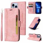 For iPhone 13 Pro Max BETOPNICE Dual-side Buckle Leather Phone Case(Pink)