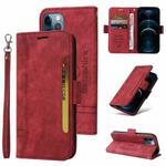For iPhone 12 / 12 Pro BETOPNICE Dual-side Buckle Leather Phone Case(Red)