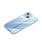 For iPhone 13 Metal Carbon Fiber Phone Case(Blue)