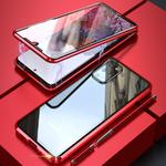 For Galaxy S20+ Shockproof Double-sided Tempered Glass Magnetic Attraction Case with Black Camera Lens Protector Cover(Red)