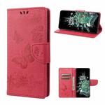 For OnePlus 10T Butterfly Embossed Horizontal Flip Leather Phone Case(Red)