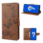 For Asus Zenfone 9 Butterfly Embossed Horizontal Flip Leather Phone Case(Brown)