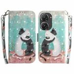 For Asus Zenfone 9 3D Colored Horizontal Flip Leather Phone Case(Black White Cat)
