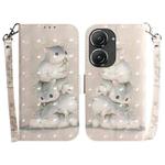 For Asus Zenfone 9 3D Colored Horizontal Flip Leather Phone Case(Squirrels)