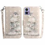 For Motorola Edge 30 Neo/Edge 30 Lite 3D Colored Horizontal Flip Leather Phone Case(Squirrels)