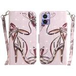 For Motorola Edge 30 Neo/Edge 30 Lite 3D Colored Horizontal Flip Leather Phone Case(Butterfly High-heeled)