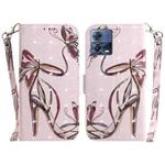 For Motorola Moto S30 Pro 5G/Edge 30 Fusion 5G 3D Colored Horizontal Flip Leather Phone Case(Butterfly High-heeled)