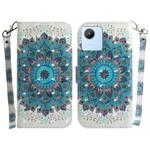 For Realme C30 3D Colored Horizontal Flip Leather Phone Case(Peacock Wreath)