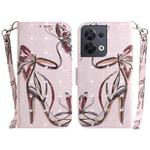 For OPPO Reno8 3D Colored Horizontal Flip Leather Phone Case(Butterfly High-heeled)