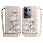 For OPPO Reno8 Pro+ 3D Colored Horizontal Flip Leather Phone Case(Squirrels)