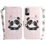 For Xiaomi Redmi Note 11T Pro 5G/Redmi Note 11T Pro+ 5G/Poco X4 GT 3D Colored Horizontal Flip Leather Phone Case(Heart Panda)