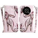 For Honor X9/X9 5G 3D Colored Horizontal Flip Leather Phone Case(Butterfly High-heeled)