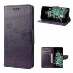 For OnePlus 10T Butterfly Flower Pattern Flip Leather Phone Case(Dark Purple)