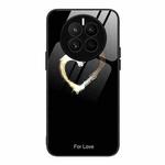 For Huawei Mate 50 Colorful Painted Glass Phone Case(Black Love)
