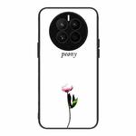 For Huawei Mate 50 Colorful Painted Glass Phone Case(A Flower)