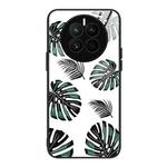 For Huawei Mate 50 Colorful Painted Glass Phone Case(Banana Leaf)