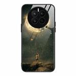 For Huawei Mate 50 Colorful Painted Glass Phone Case(Moon)