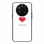 For Huawei Mate 50 Pro Colorful Painted Glass Phone Case(Red Heart)