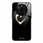 For Huawei Mate 50 Pro Colorful Painted Glass Phone Case(Black Love)