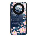 For Honor X40 Colorful Painted Glass Phone Case(Flower)