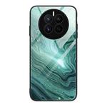 For Huawei Mate 50 Marble Pattern Glass Protective Phone Case(Water Waves)