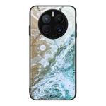 For Huawei Mate 50 Pro Marble Pattern Glass Protective Phone Case(Beach)