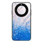 For Honor X40 Marble Pattern Glass Protective Phone Case(Ocean Waves)