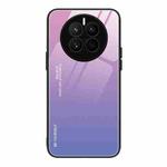 For Huawei Mate 50 Gradient Color Glass Phone Case(Pink Purple)