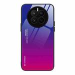 For Huawei Mate 50 Gradient Color Glass Phone Case(Purple Red)