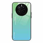 For Huawei Mate 50 Gradient Color Glass Phone Case(Green Cyan)