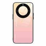 For Honor X40 Gradient Color Glass Phone Case(Yellow Pink)