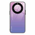 For Honor X40 Gradient Color Glass Phone Case(Pink Purple)