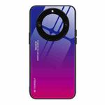 For Honor X40 Gradient Color Glass Phone Case(Purple Red)