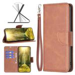 For vivo Y35 / Y22 Lambskin Texture Pure Color Flip Leather Phone Case(Brown)