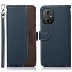 For Xiaomi Poco M4 5G KHAZNEH Litchi Texture Leather RFID Phone Case(Blue)