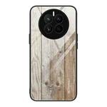 For Huawei Mate 50 Wood Grain Glass Phone Case(Grey)