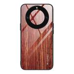 For Honor X40 Wood Grain Glass Phone Case(Coffee)