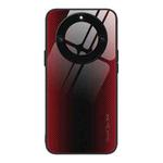 For Honor X40 Texture Gradient Glass TPU Phone Case(Red)