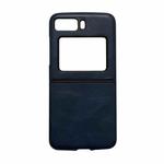 For Motorola Moto Razr 2022 Cowhide Texture PU Phone Case(Blue)