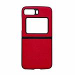 For Motorola Moto Razr 2022 Wood Texture PU Phone Case(Red)