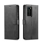 For Huawei P40 LC.IMEEKE Calf Texture Horizontal Flip Leather Case, with Holder & Card Slots & Wallet & Photo Frame(Black)